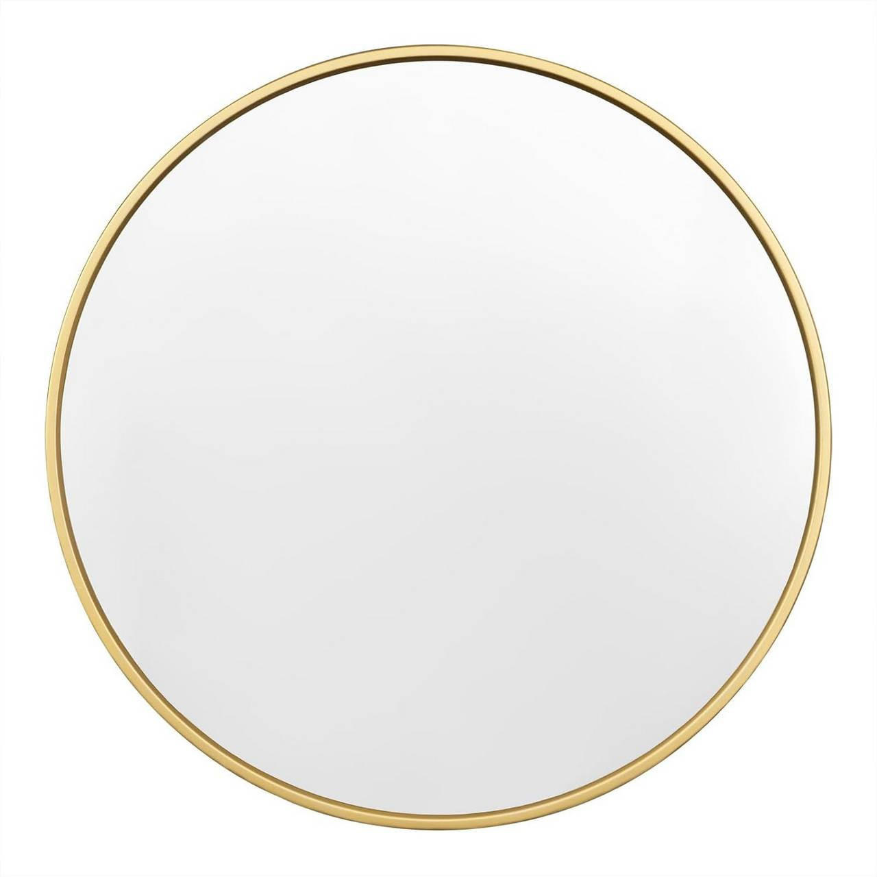 WANDSPIEGEL rund, φ 80cm, Golden - Goldfarben, Glas/Holzwerkstoff (80/80/2cm) - Woltu