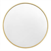 WANDSPIEGEL rund, φ 80cm, Golden - Goldfarben, Glas/Holzwerkstoff (80/80/2cm) - Woltu
