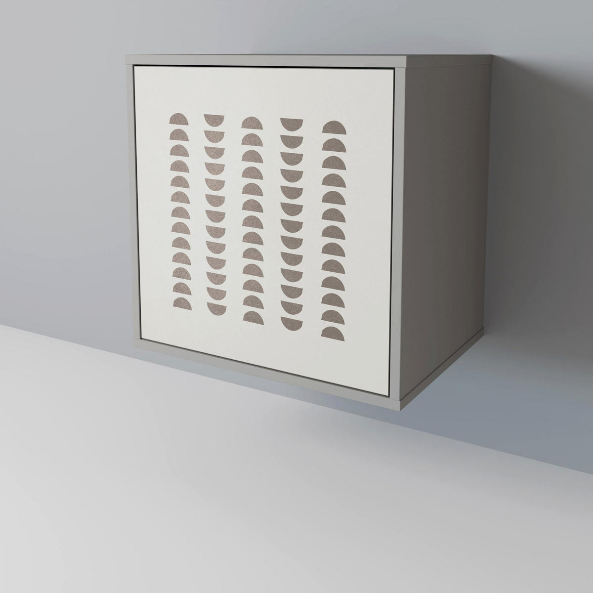 SIDEBOARD HARMONY ESSENCE, Grau, 57,5x42x67,5 cm, Schwarze Metall-Rahmenfüße - Multicolor/Schwarz, Holzwerkstoff/Metall (57.5/67.5/42cm) - SpaceRebels