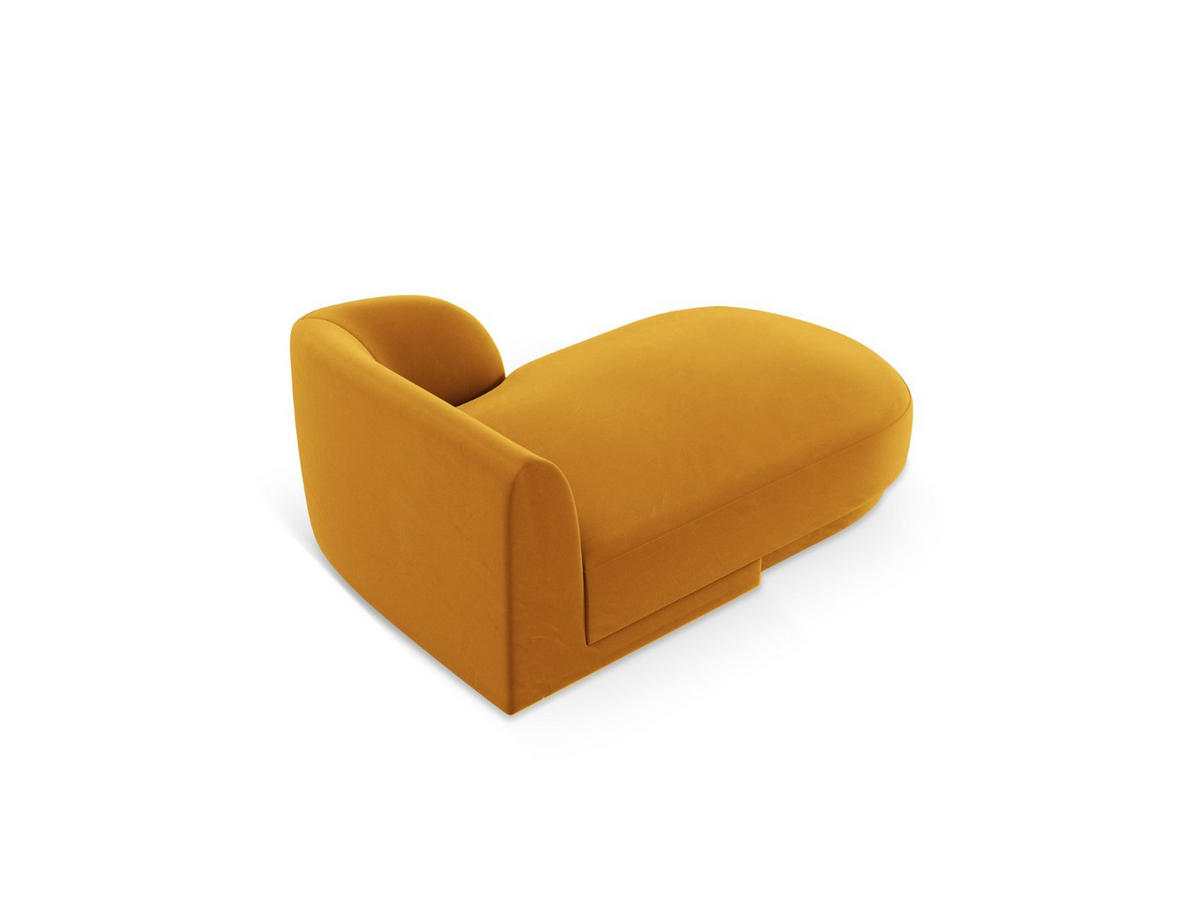 CHAISELONGUE rechts Miley aus Samt gelb - Gelb, Textil (90/70/156cm) - Micadoni