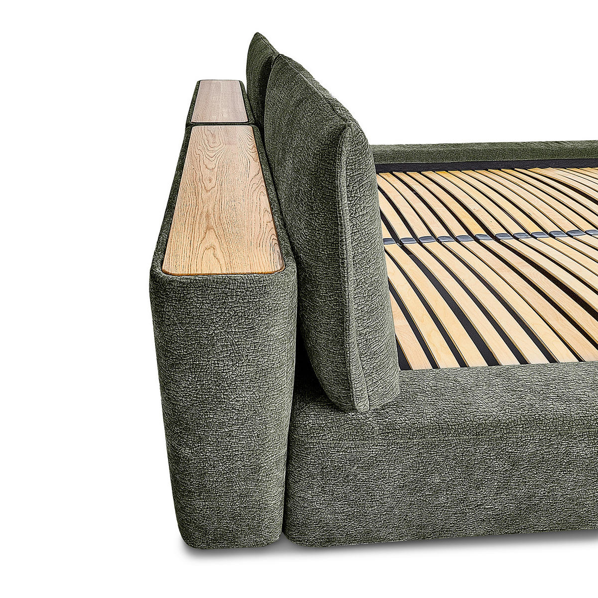 POLSTERBETT - Dunkelgrün, Textil (160/200cm) - home24