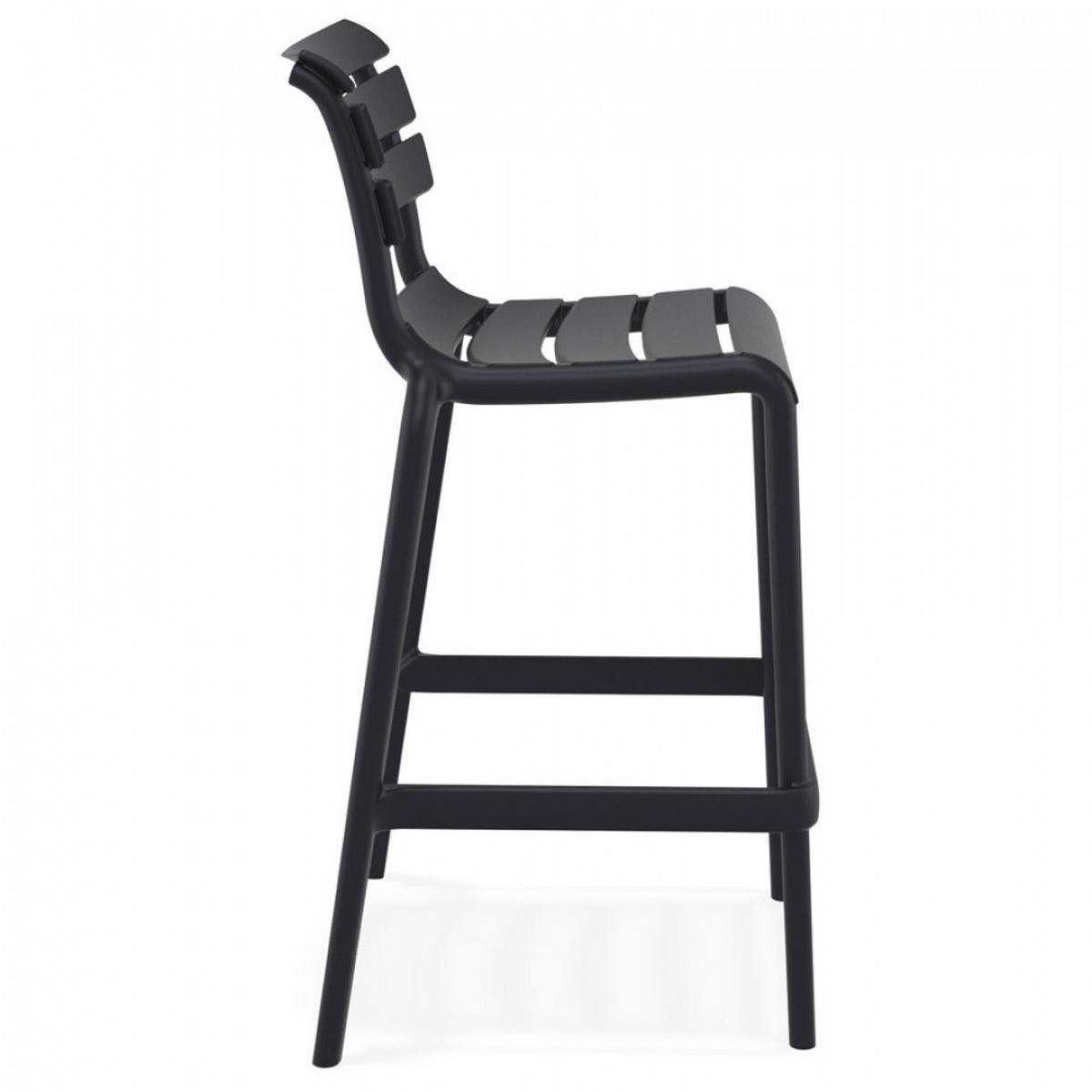 BARHOCKER Schwarz 53x105x55cm - Schwarz, Kunststoff (53/105/55cm) - AlterEgo