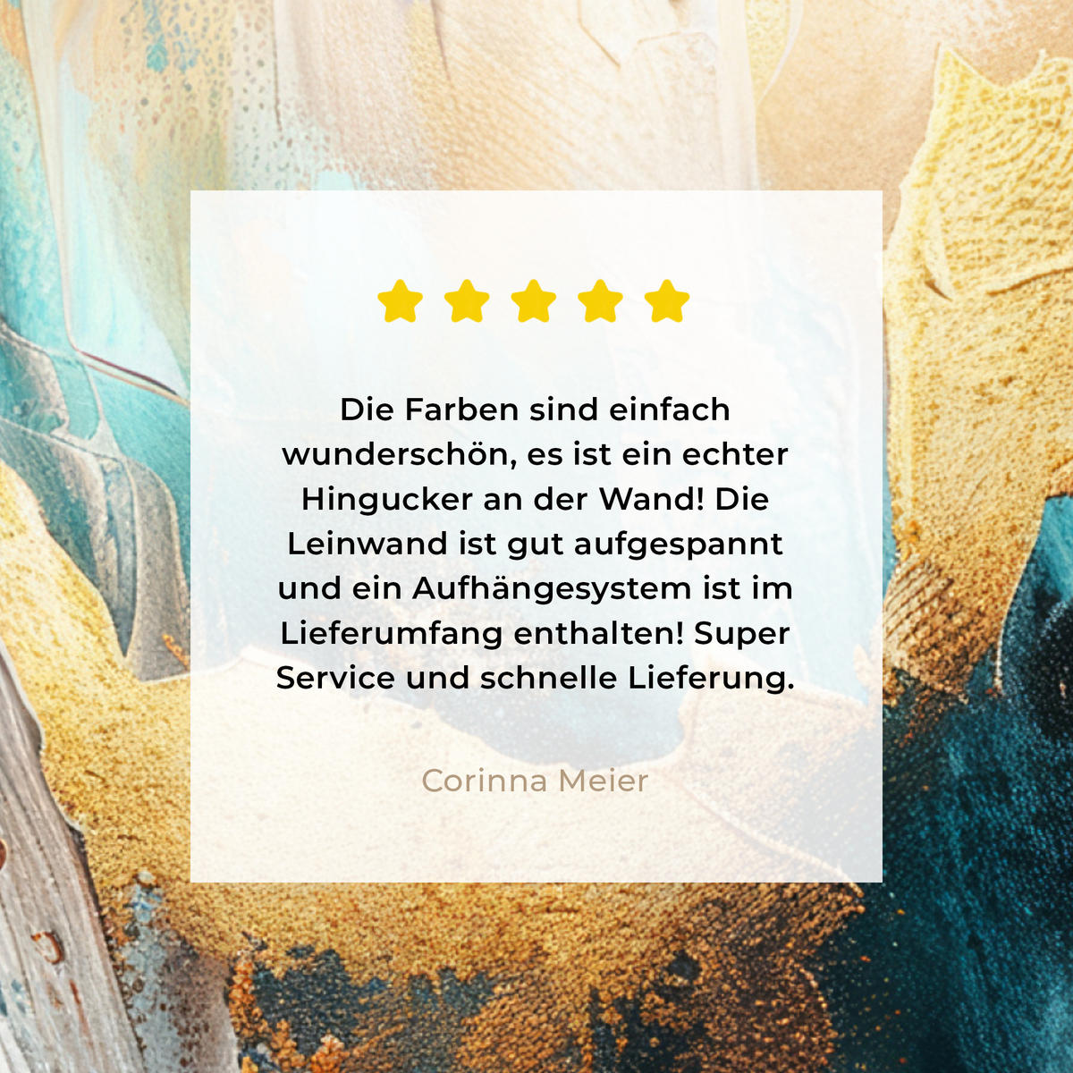 LEINWANDBILD Abstrakt - Kunst - Gold - Blau 90x90 cm - Petrol, Textil (90/90cm) - MuchoWow