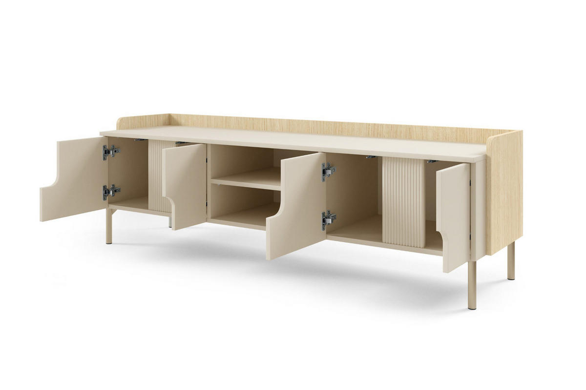 TV-LOWBOARD PAURO 10 160/51/42 cm in Eiche Mavelie / Macadamia - Eichefarben/Beige, Holzwerkstoff (160/51/42cm) - Deine Möbel 24