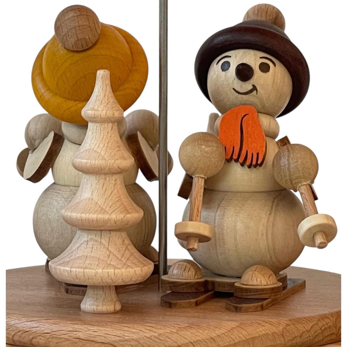 PYRAMIDE Schneemänner unter Eiszapfen für 4 Teelichter 23/21/30 cm - Multicolor, Holz (21/30/23cm)