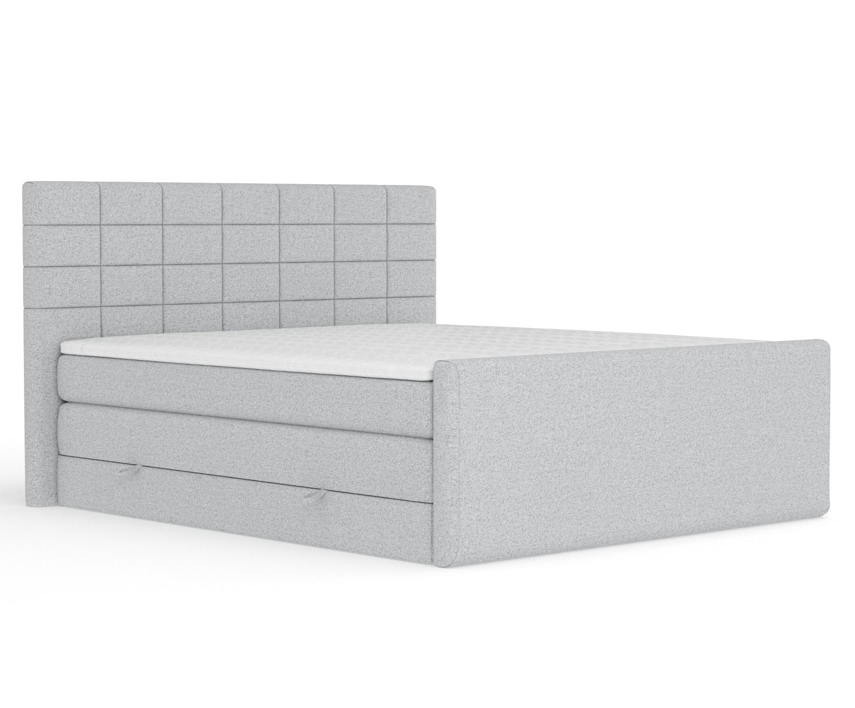 BOXSPRINGBETT Ava Hellgrau 200/200 cm - Hellgrau/Schwarz, Holz/Holzwerkstoff (200/200cm) - Maison de Reve