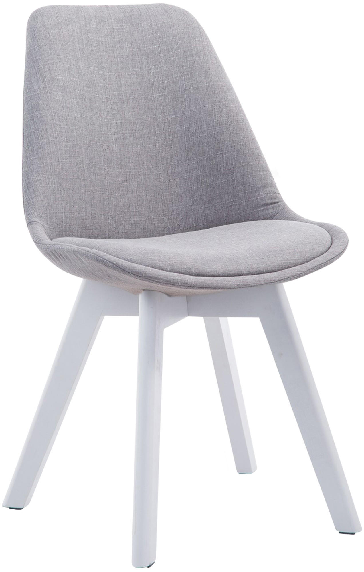 STUHL Stoff Grau - Weiß/Grau, Holz/Textil (48/84/55cm) - CLP