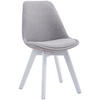 STUHL Stoff grau - Weiß/Grau, Holz/Textil (48/84/55cm) - CLP
