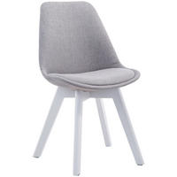 STUHL Stoff grau - Weiß/Grau, Holz/Textil (48/84/55cm) - CLP