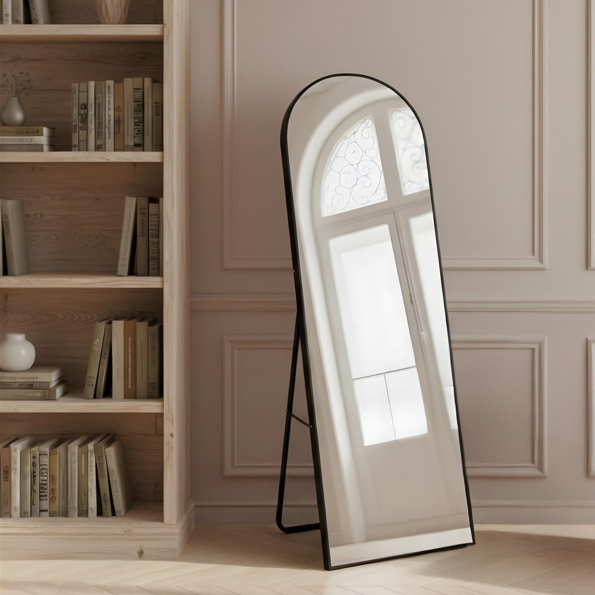 STANDSPIEGEL Fram, 150 x 50 cm - Schwarz, Glas (50/150/2.5cm)