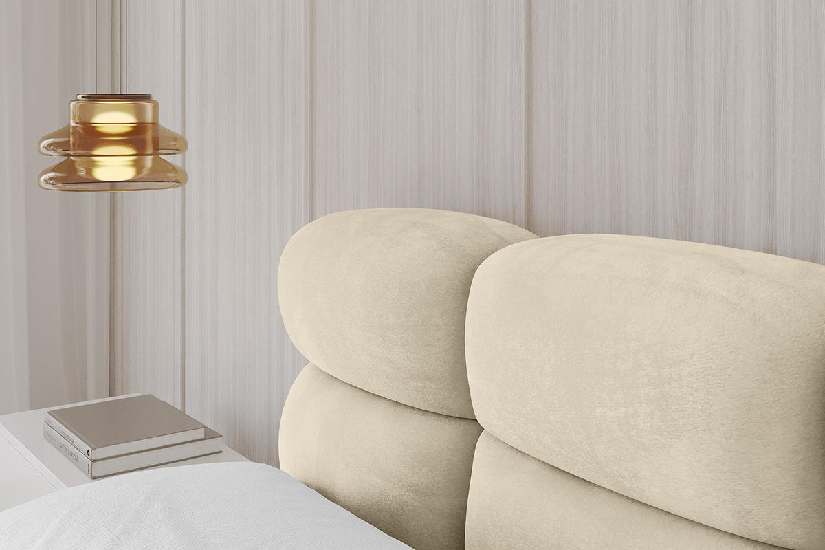 POLSTERBETT mit Bettkasten und Lattenrost, Boxbett ohne Matratze - NOMA 160x200 Beige - Beige, Holzwerkstoff/Textil (160/200cm) - ALTDECOR