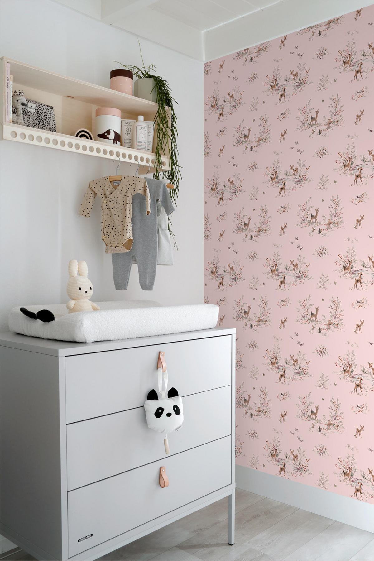 TAPETE Hirsche 50 x 900 cm - Pink, Papier (50/0.1cm) - ESTAhome
