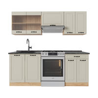 KÜCHENZEILE R-Line, Sand Landhaus/Goldkraft Eiche, 200 cm ohne Arbeitsplatte - Honigeiche/Beige, Holzwerkstoff (200/81.6/46cm) - Vicco