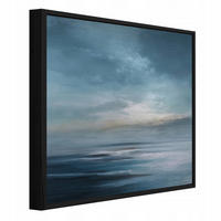 BILDER mit Rahmen Meer Abstraktion Blau 50x50 cm - Multicolor, Metall (50/50cm) - Wallarena