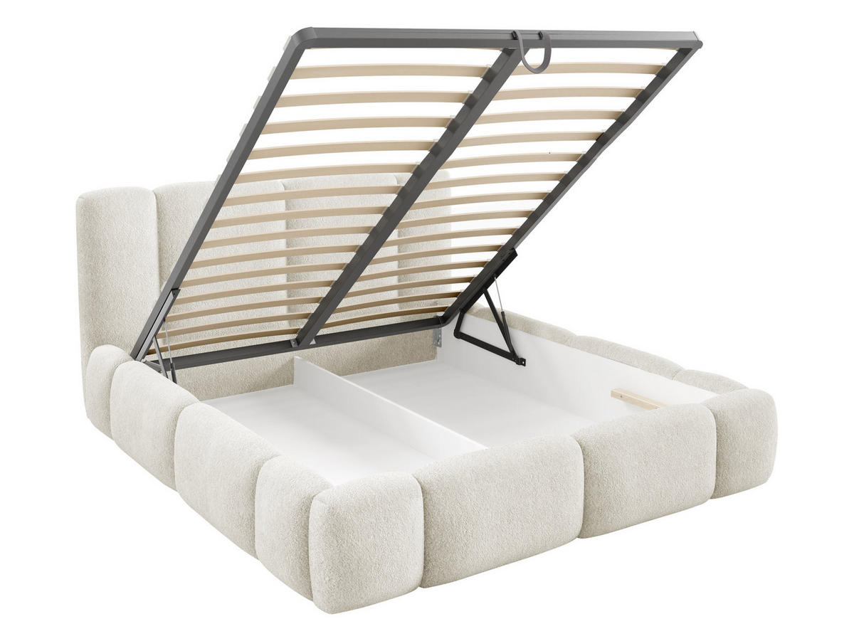 POLSTERBETT Bianco Boucle - Hellgrau, Holz/Textil (120/200cm) - MIRJAN24