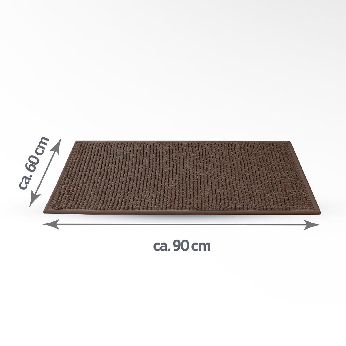 BADEMATTE Chenille 60x90cm Braun - Braun, Textil (90/60cm) - Bestlivings