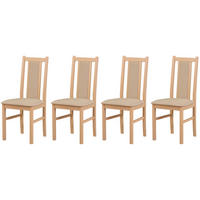 ESSZIMMERSTUHL - 4er-Set Bos 14 sonoma barrel 09 - Taupe/Sonoma Eiche, Holz (43/94/40cm) - Leaf Design