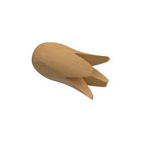 ENDSTÜCKE FÜR GARDINENSTANGEN 16 mm Ø, Flower Buche, Packung 2 Stück - Buchefarben, Holz (5.4/2.5/2.5cm) - INTERDECO