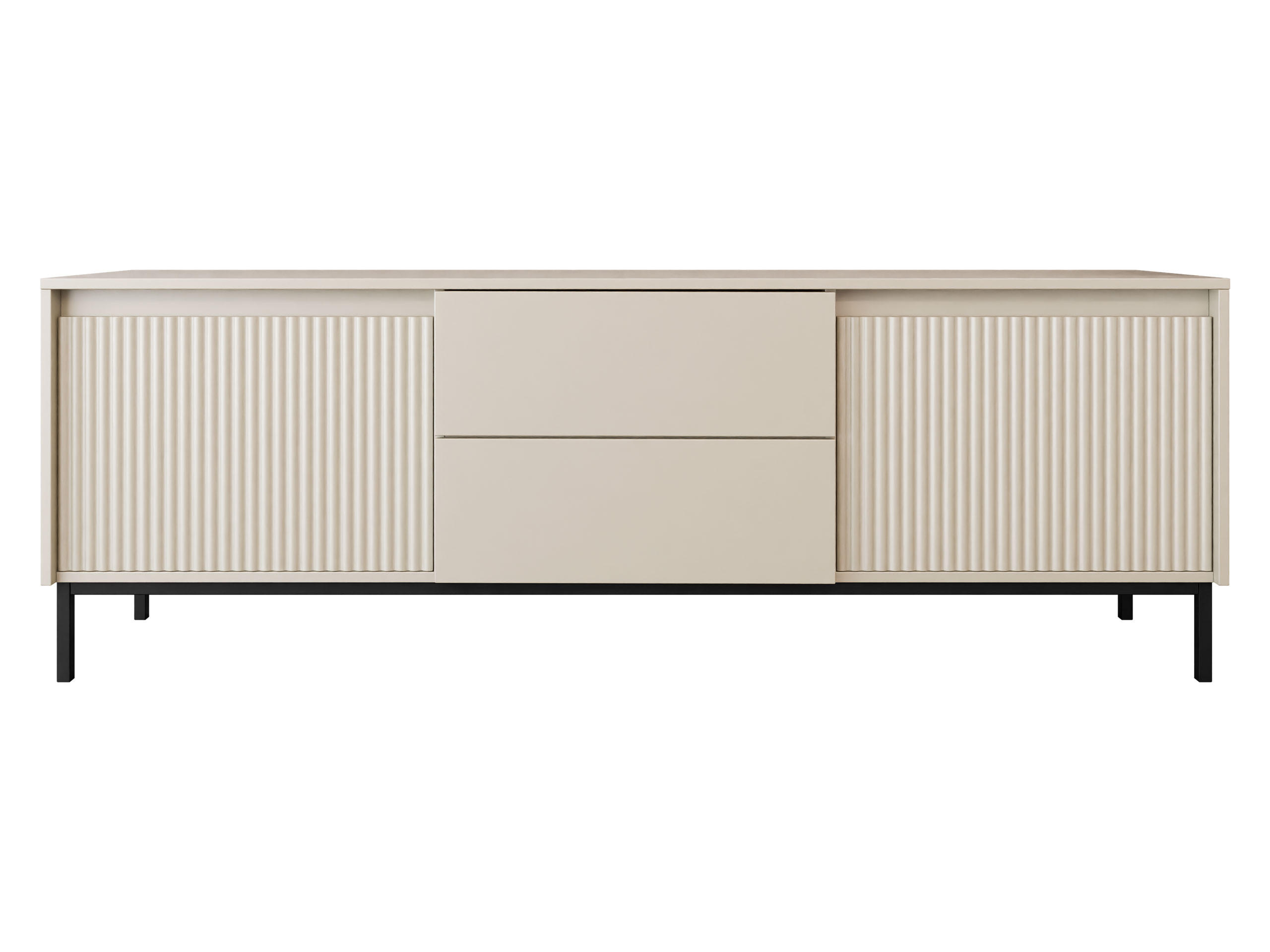TV-ELEMENT Ozmi 2K2SZ - Kaschmir/Schwarz, Holzwerkstoff/Metall (174/60/40cm) - MIRJAN24