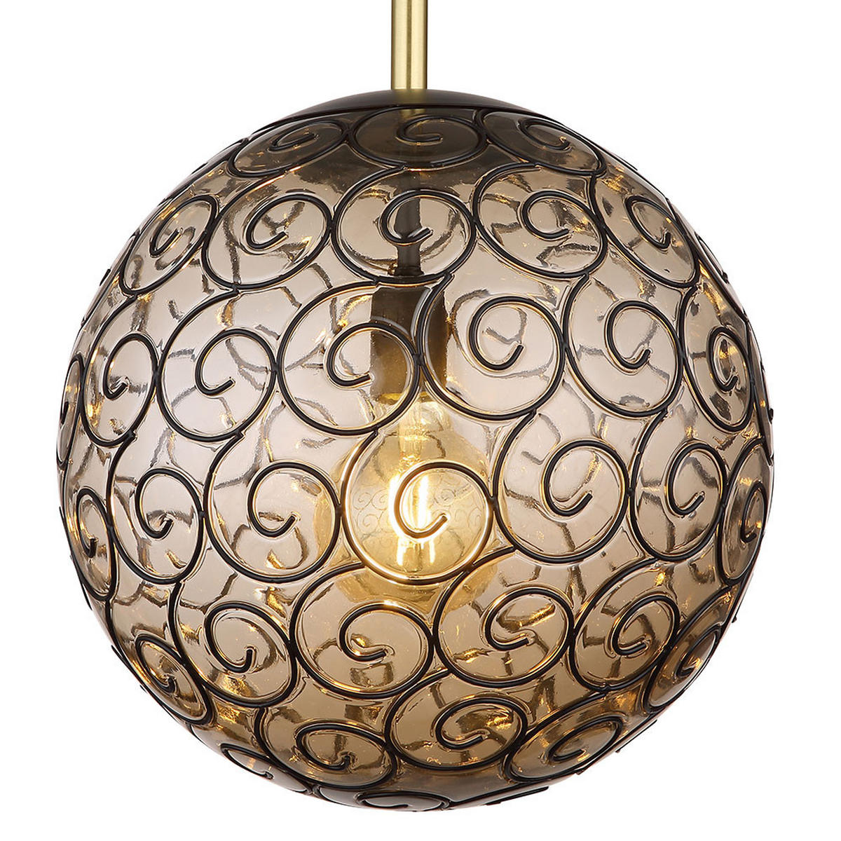 LED HÄNGELEUCHTE Metall Glas Gold - Goldfarben, Metall (35/35/120cm) - Globo Lighting