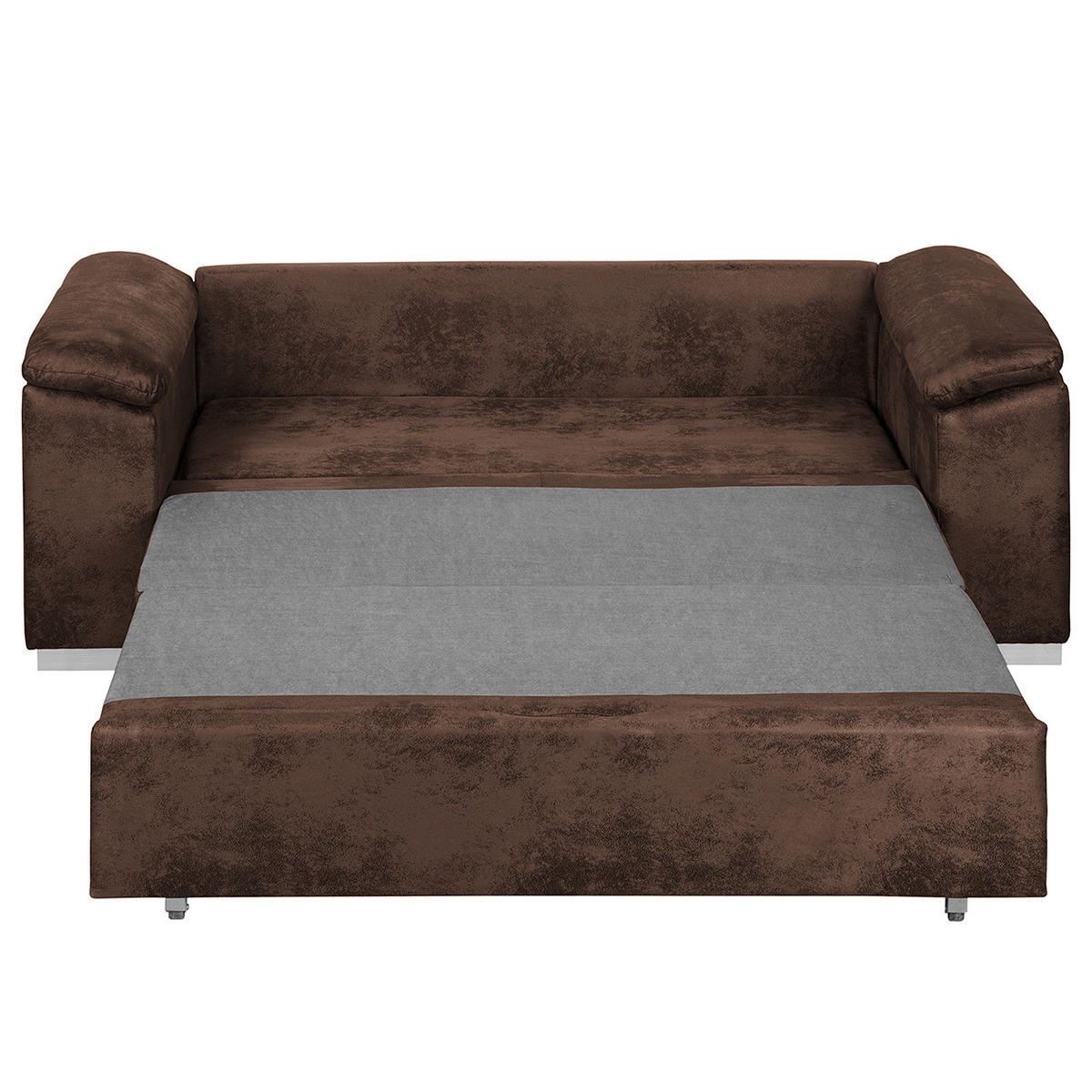 SCHLAFSOFA mit schräger Armlehne - Dunkelbraun, Textil (190/90/90cm) - home24