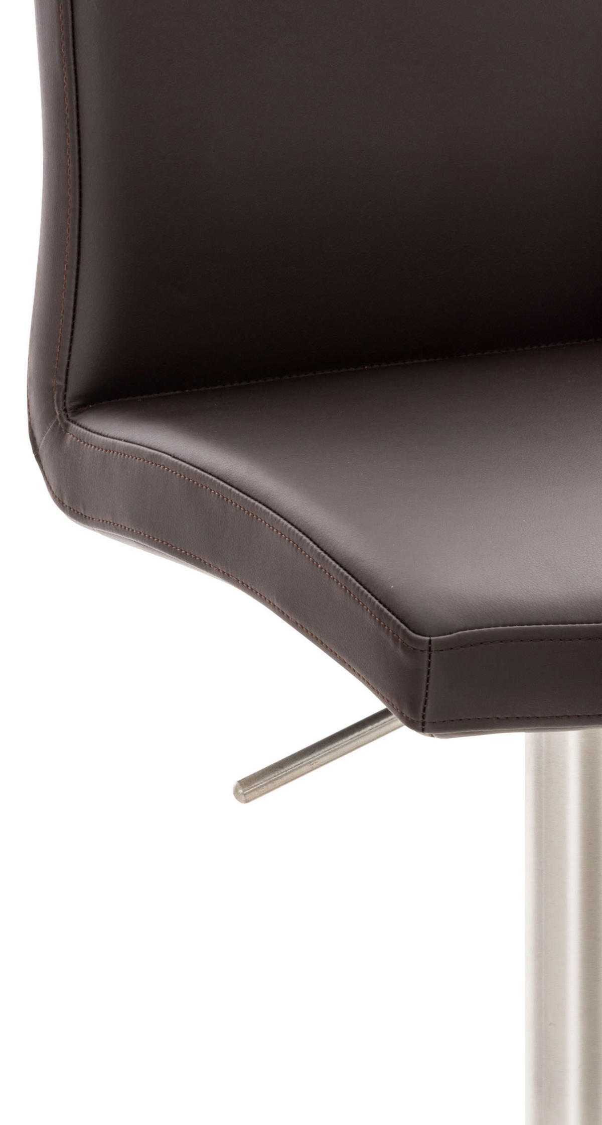 BARHOCKER Lederlook Braun - Edelstahlfarben/Braun, Textil/Metall (40/93/49cm) - CLP