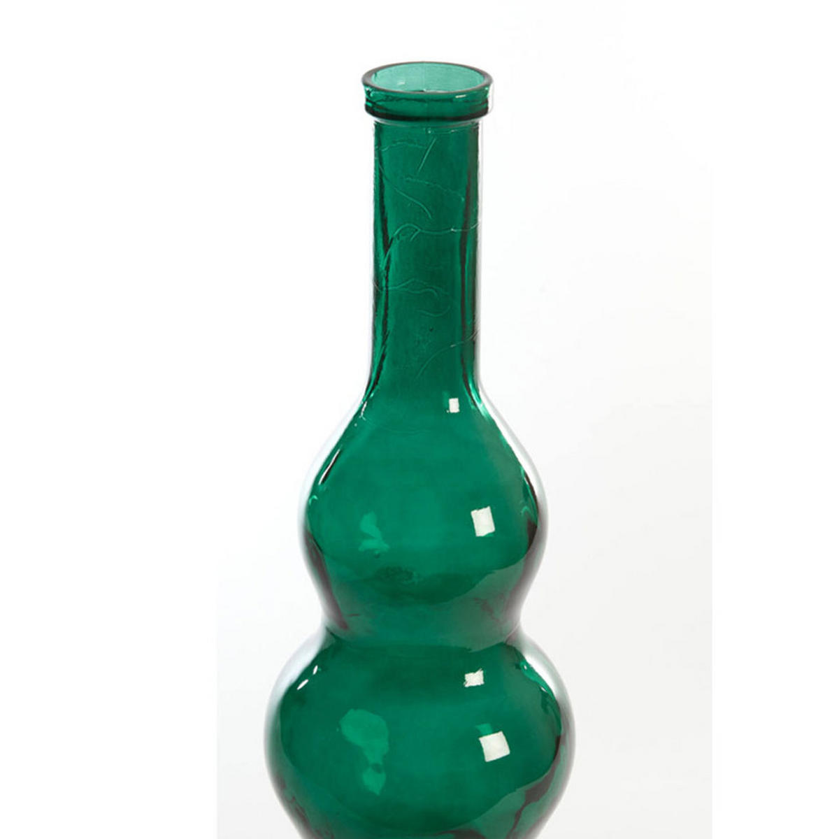 BODENVASE VENERIO Ø26,5x75 cm, Glas, Dunkelgrün - Dunkelgrün, Glas (75cm) - Light & Living