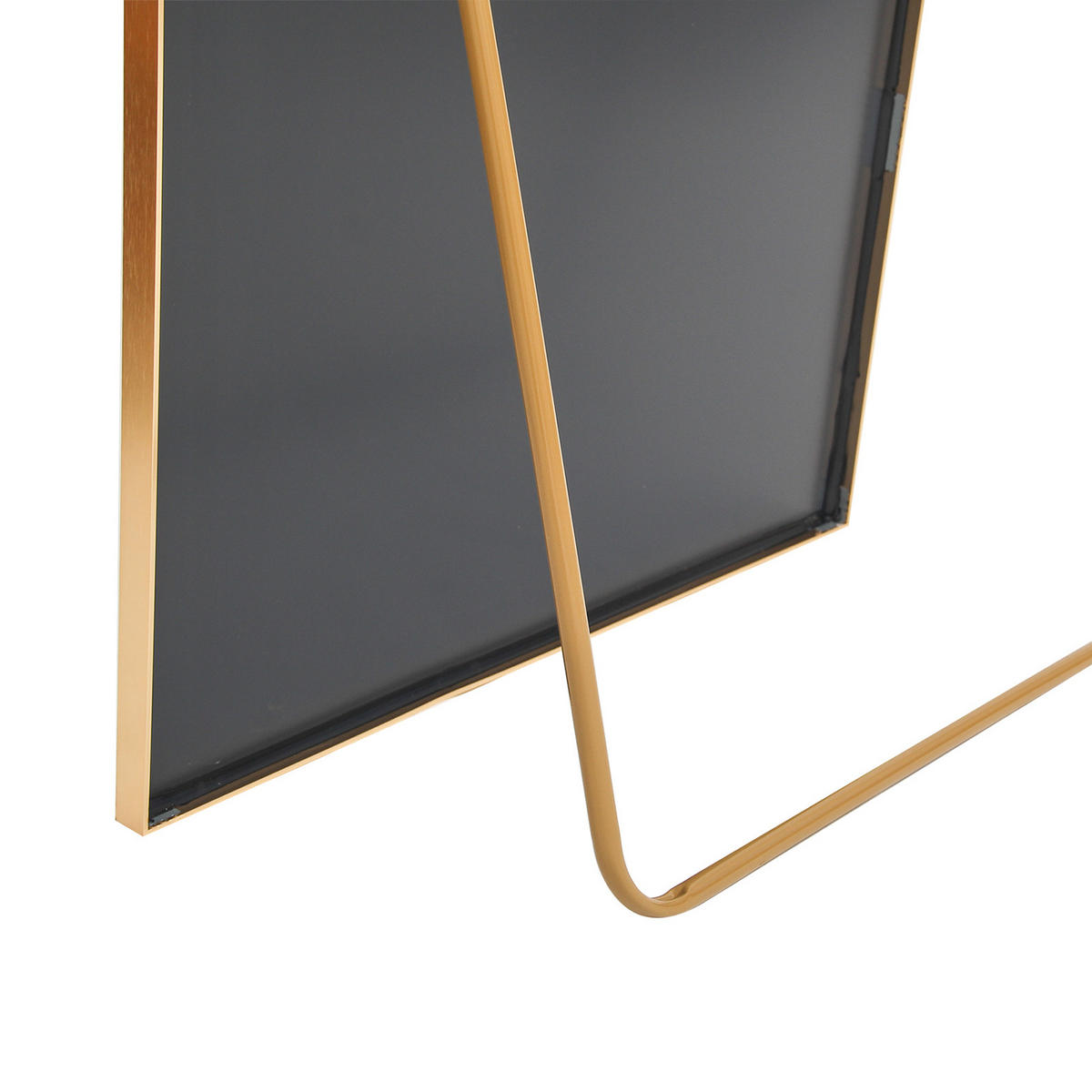 GANZKÖRPERSPIEGEL Bogen-Design mit U-Standfuß & Aluminiumrahmen 165/60 cm Gold - Goldfarben, Glas/Metall (60/165/3cm) - Creahappy