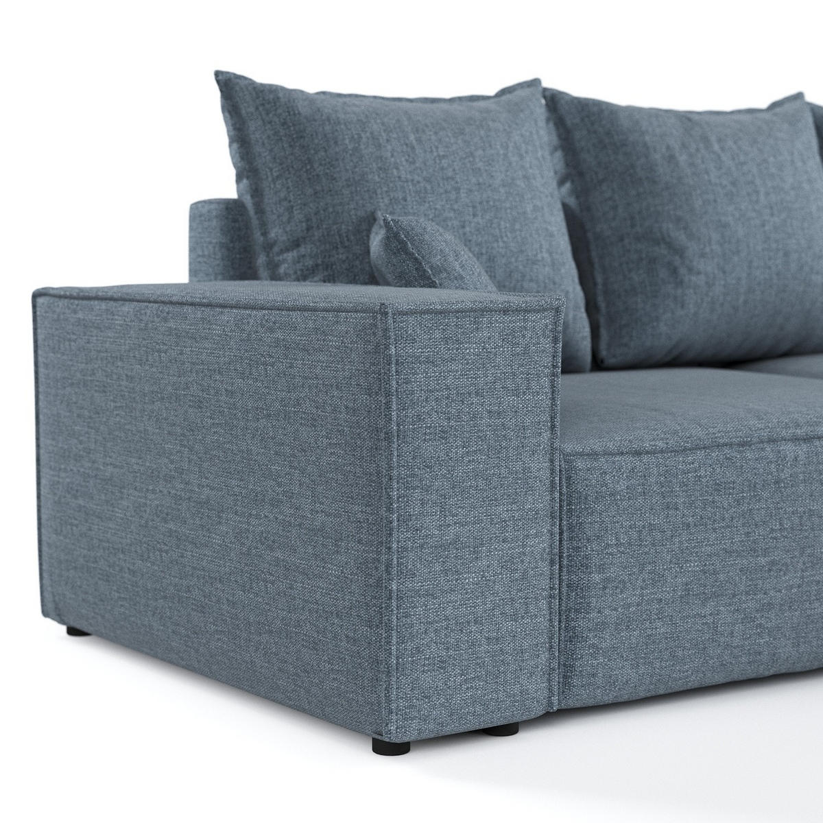 ROHOVÁ SEDAČKA SENSO, textil, Modrošedá - černá/šedohnědá, dřevo/kompozitní dřevo (255/148cm) - AltaBeds