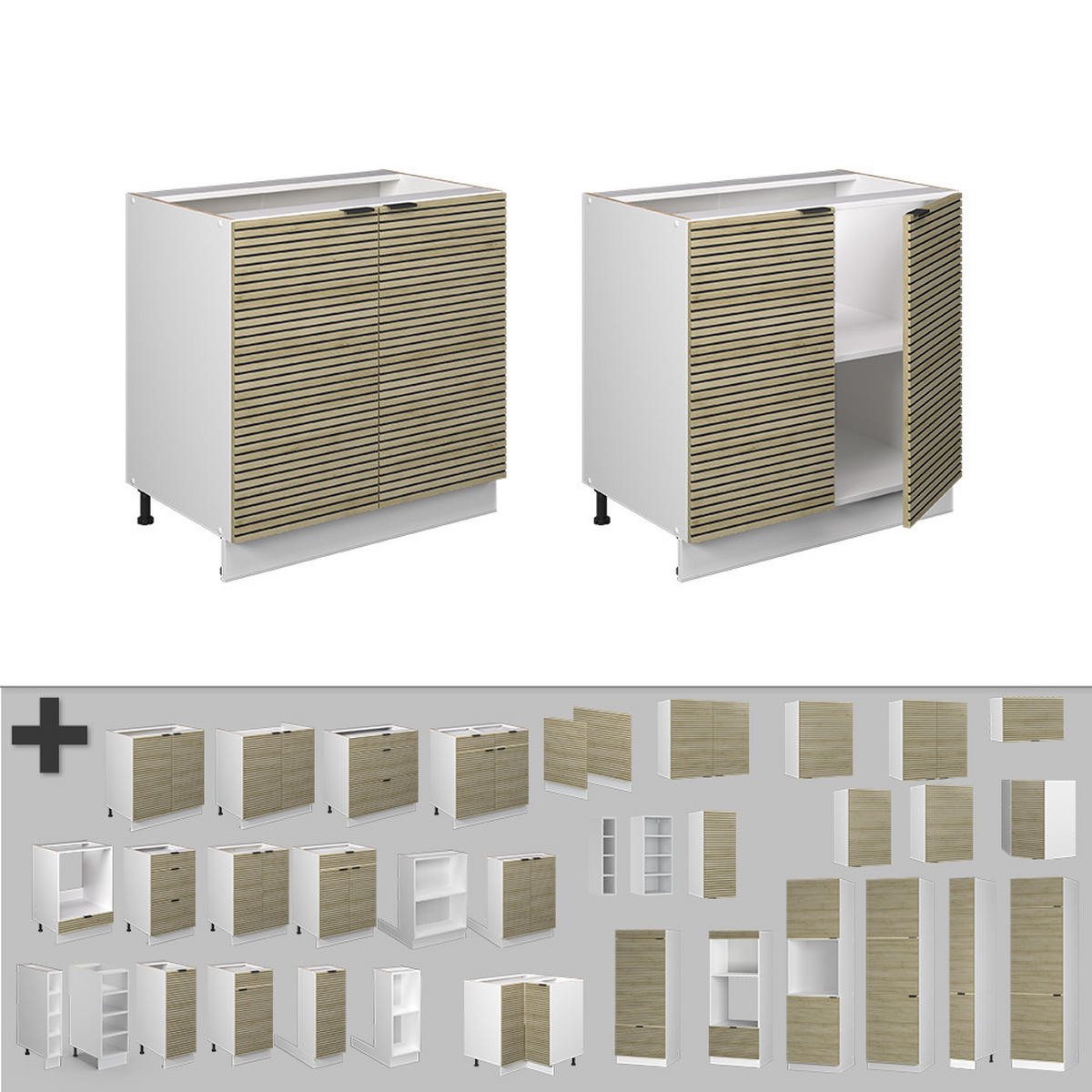 SKŘÍŇKA POD DŘEZ Fame-Line Dubový panel - bílá/barva dubu, kompozitní dřevo (80/82/60cm) - Vicco