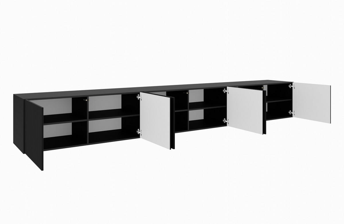 TV-SCHRANK NOE - Schwarz, Holzwerkstoff (300/41/40cm) - Meblini