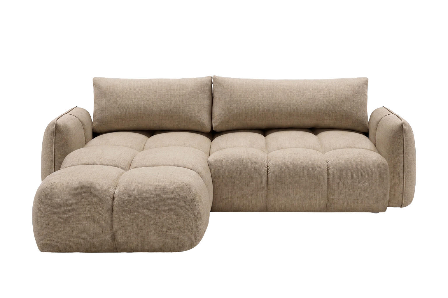 ECKSOFA L-Form Mit Schlaffunktion, Nexi, Beige, Links, BELVEDER L - Beige, Holz (250/168cm) - Kaiser Möbel