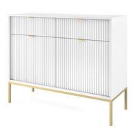 SIDEBOARD Weiß KSZ104 Mit Goldfarbenen Griffen - Weiß, Holzwerkstoff (104/83/39cm) - Sepro Meble