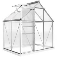 GEWÄCHSHAUSTÜR, Alu-Polycarbonat Scharniere, silber - Grau, Metall (131/200/192.5cm) - Vallsero