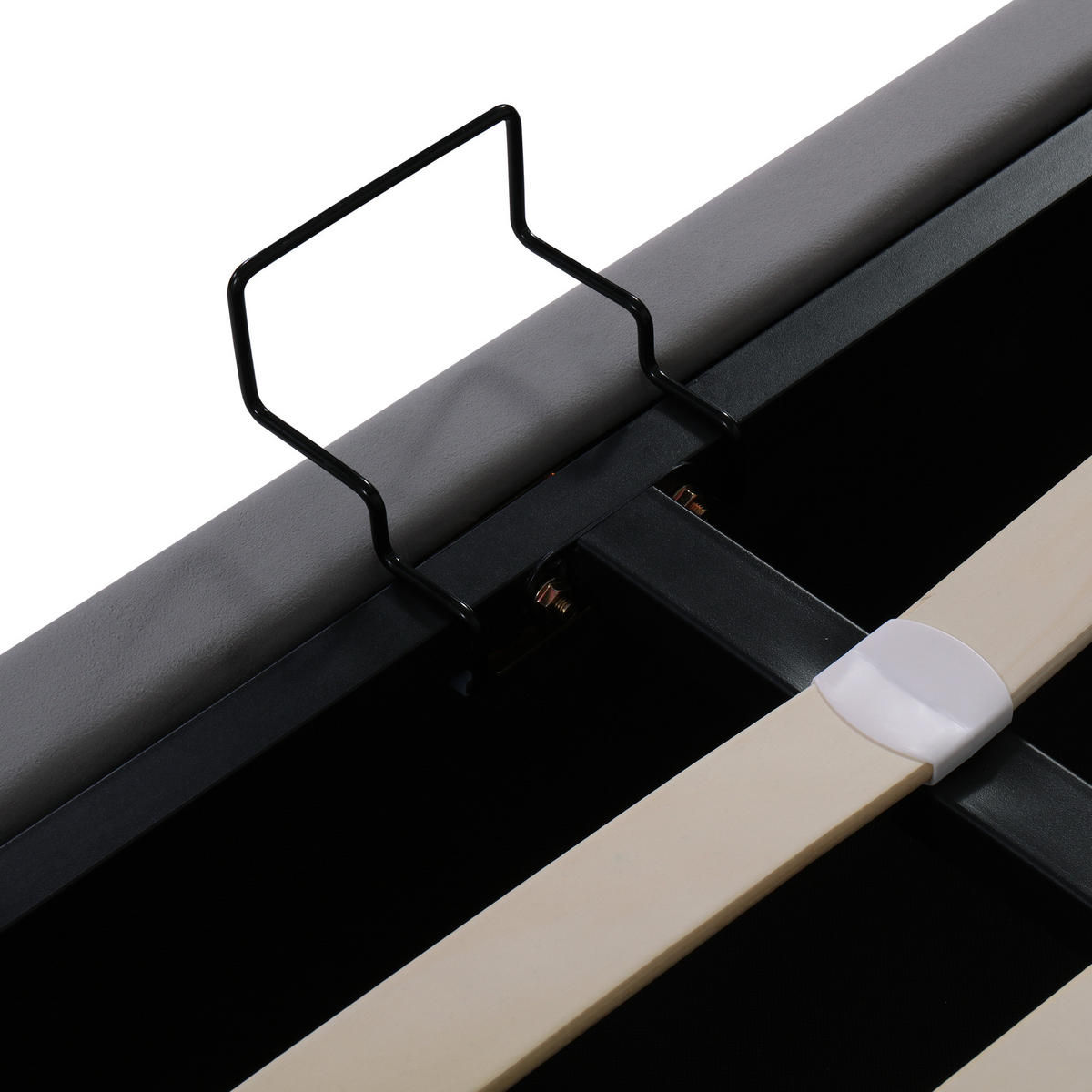 POLSTERBETT 180x200cm mit Stauraum und LED-Beleuchtung - Grau, Holzwerkstoff/Textil - Urban Meuble