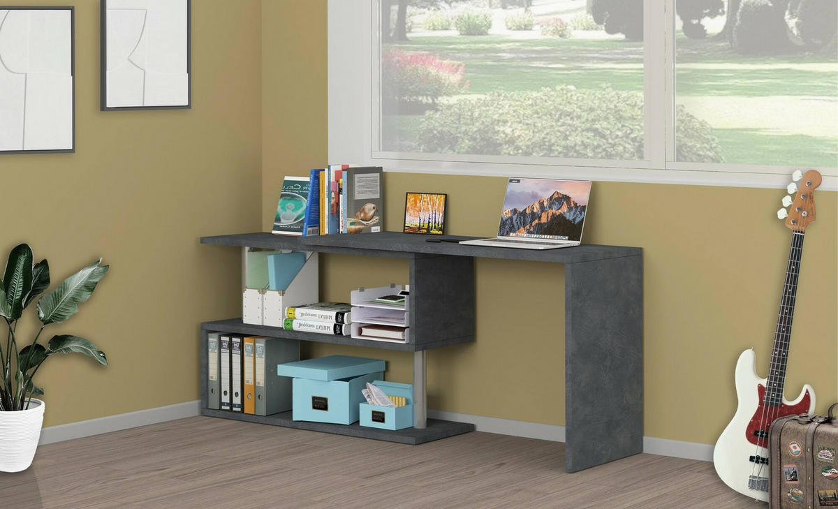 SCHREIBTISCH Anthrazit 50/120/75 cm - Schwarz, Holzwerkstoff (50/120/75cm) - DMORA