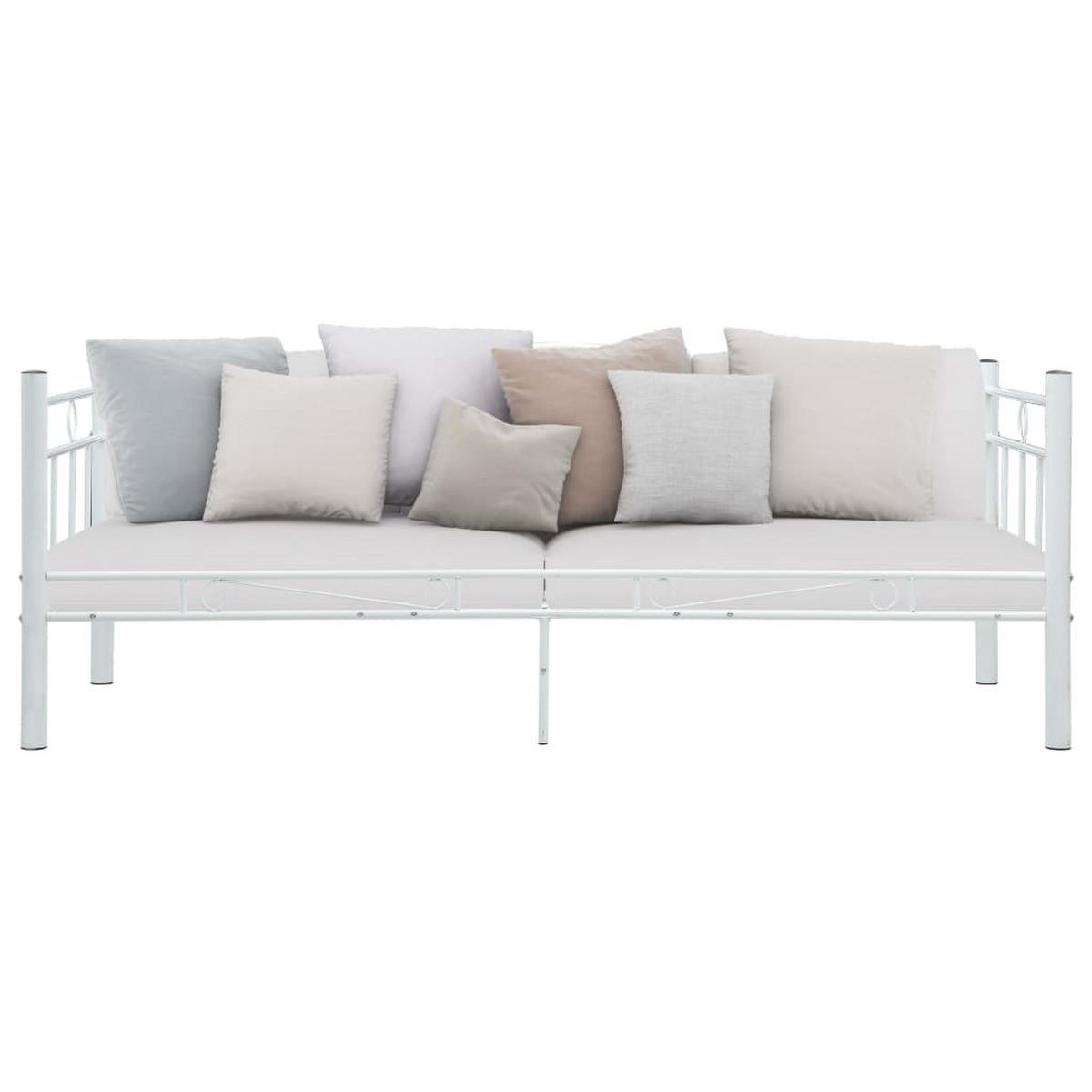 TAGESBETT-RAHMEN Weiß Metall 90×200 cm - Weiß, Metall (97/74.5/206cm) - furnicato