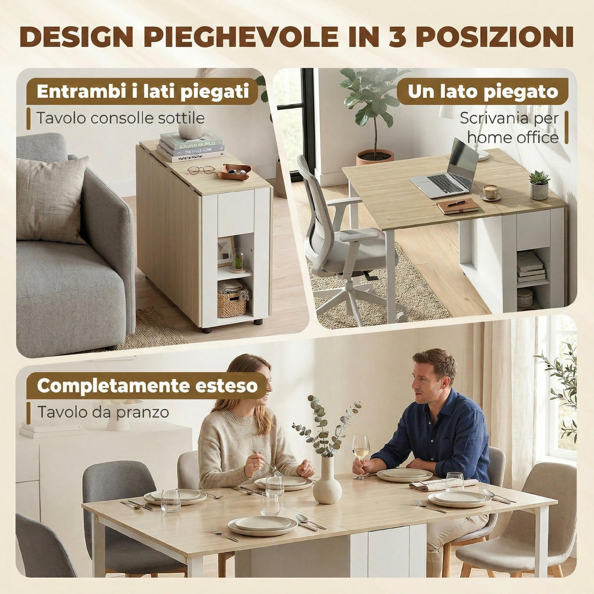 ESSTISCH Weiß, Holzoptik 1 Stück - Weiß, Kunststoff (168.2/85/73cm) - GiPP