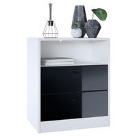 KOMMODE Pino Fronten in Schwarz Hochglanz - Schwarz Hochglanz, Holzwerkstoff (56/67.5/36cm) - Vladon