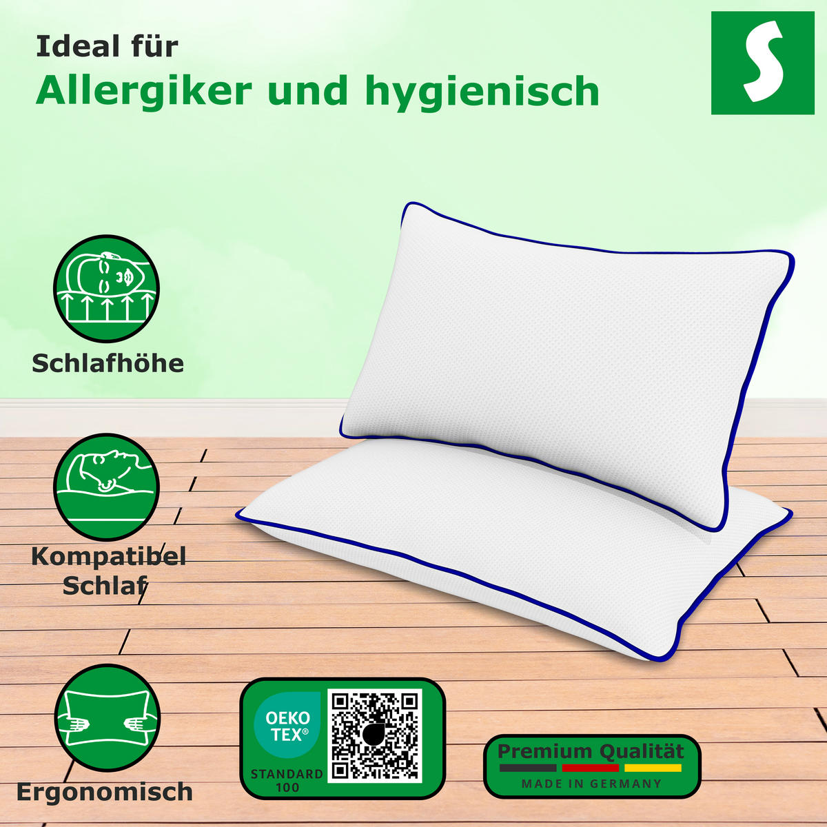 NACKENISSEN Memory Foam Kissen 40x80 - Weiß, Textil (40/80cm) - Schlaftroll