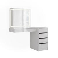 SCHMINKTISCH Sherry Weiß/Weiß Hochglanz 120 cm 3 Teile - Weiß Hochglanz, Holzwerkstoff (120/76/50.1cm) - Vicco