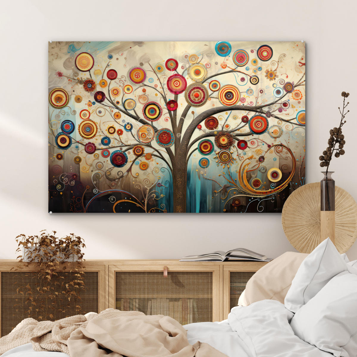 ACRYLGLASBILD Baum - Baum des Lebens - Farbe 90x60 cm - Braun, Glas (90/60cm) - MuchoWow