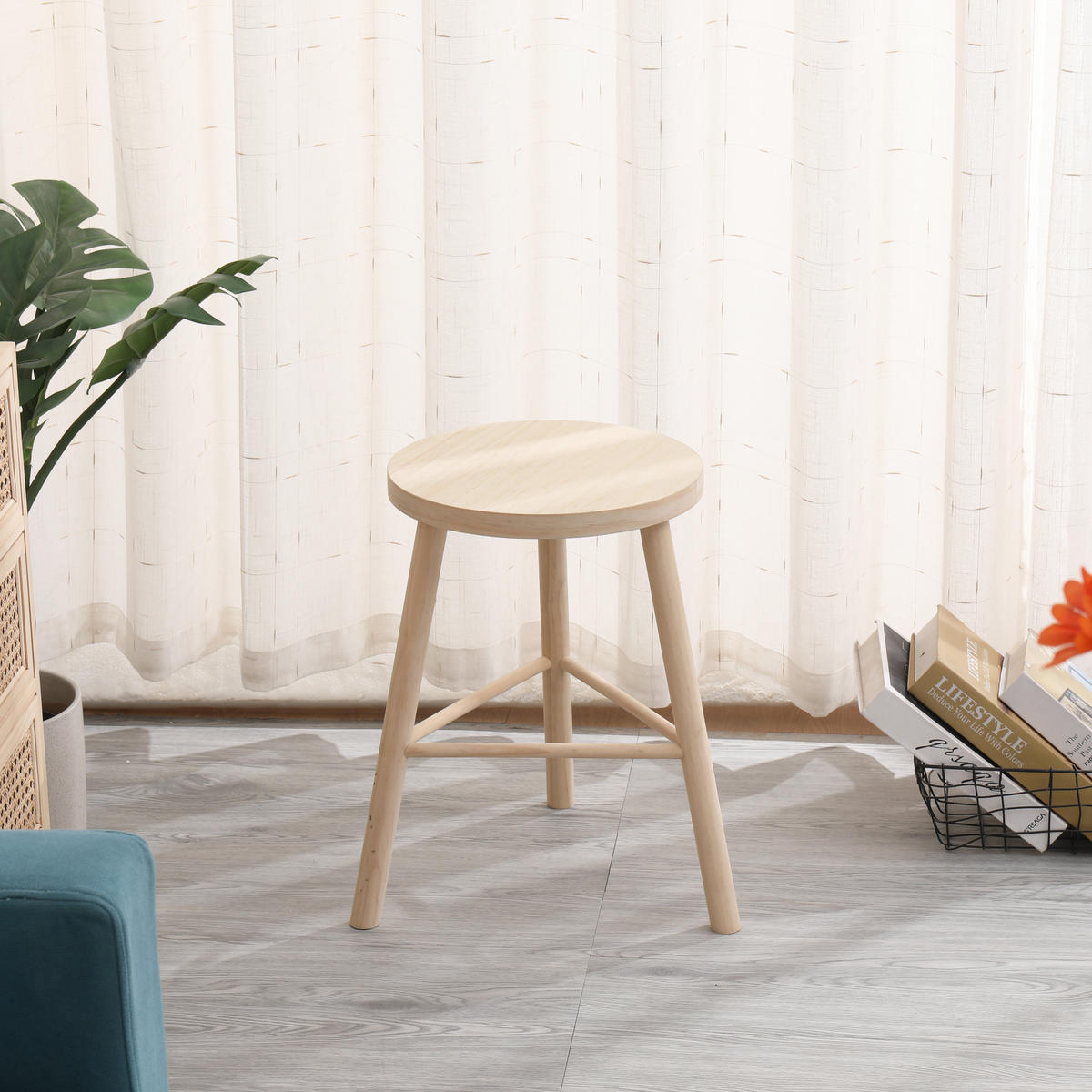 HOCKER Kieferholz Braun - Braun, Holz (31/45.5/31cm) - Nordlys