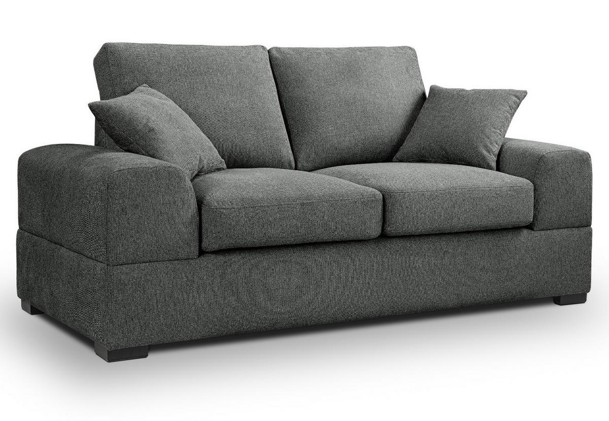 SOFA grau Strukturstoff, Couch 2-Sitzer 182 cm mit Premium Kaltschaum - Schwarz/Grau, Holz/Textil (182/90/93cm) - Inn.Furn
