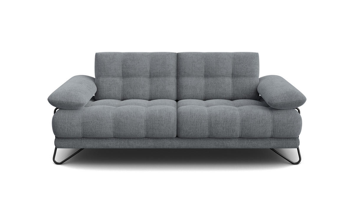 SOFA BUBBARA 2,5-Sitzer, dunkelgrau - Dunkelgrau/Schwarz, Holz/Textil (215/87/96cm) - Courtois Laville