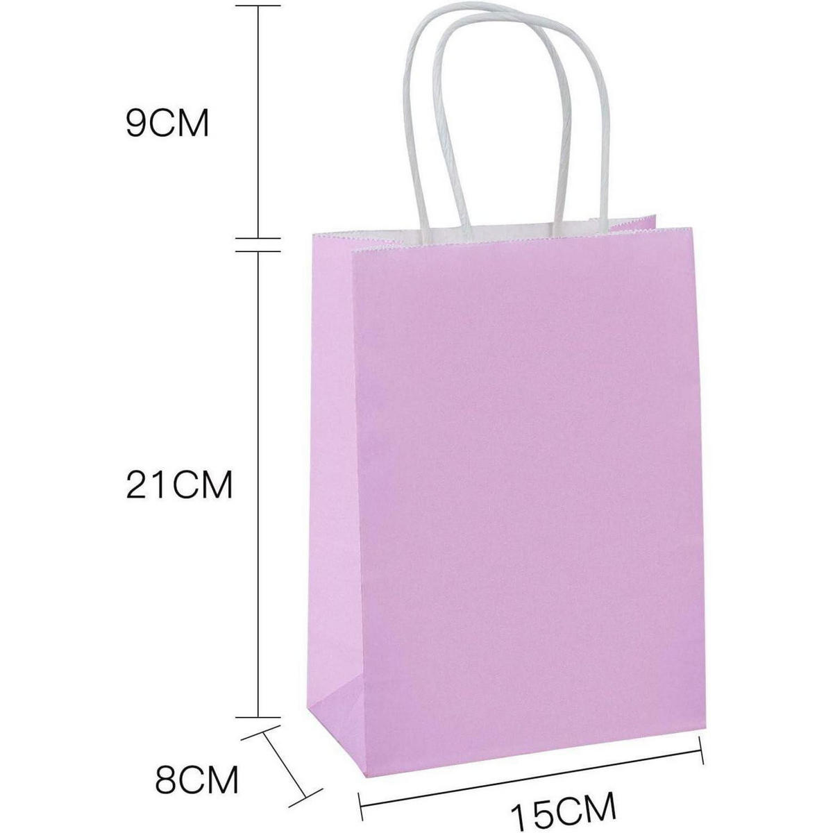 GESCHENKTÜTEN 25 Stück Set Lila 15 x 8 x 21 cm - Flieder, Papier (8/21/21cm)