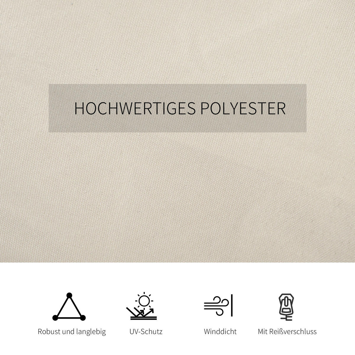 ERSATZVORHANG für Pavillon, Polyester, Beige - Beige, Kunststoff (1/205/352cm) - Outsunny