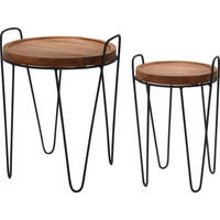 BEISTELLTISCHE aus Teakholz Braun 39/38/50 cm - Braun, Holz (39/38/50cm) - Home Styling Collection