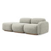 3-SITZER SOFA Links Chenille Stoff Grau - Silberfarben/Braun, Holz/Textil (258/73/95cm) - Makamii