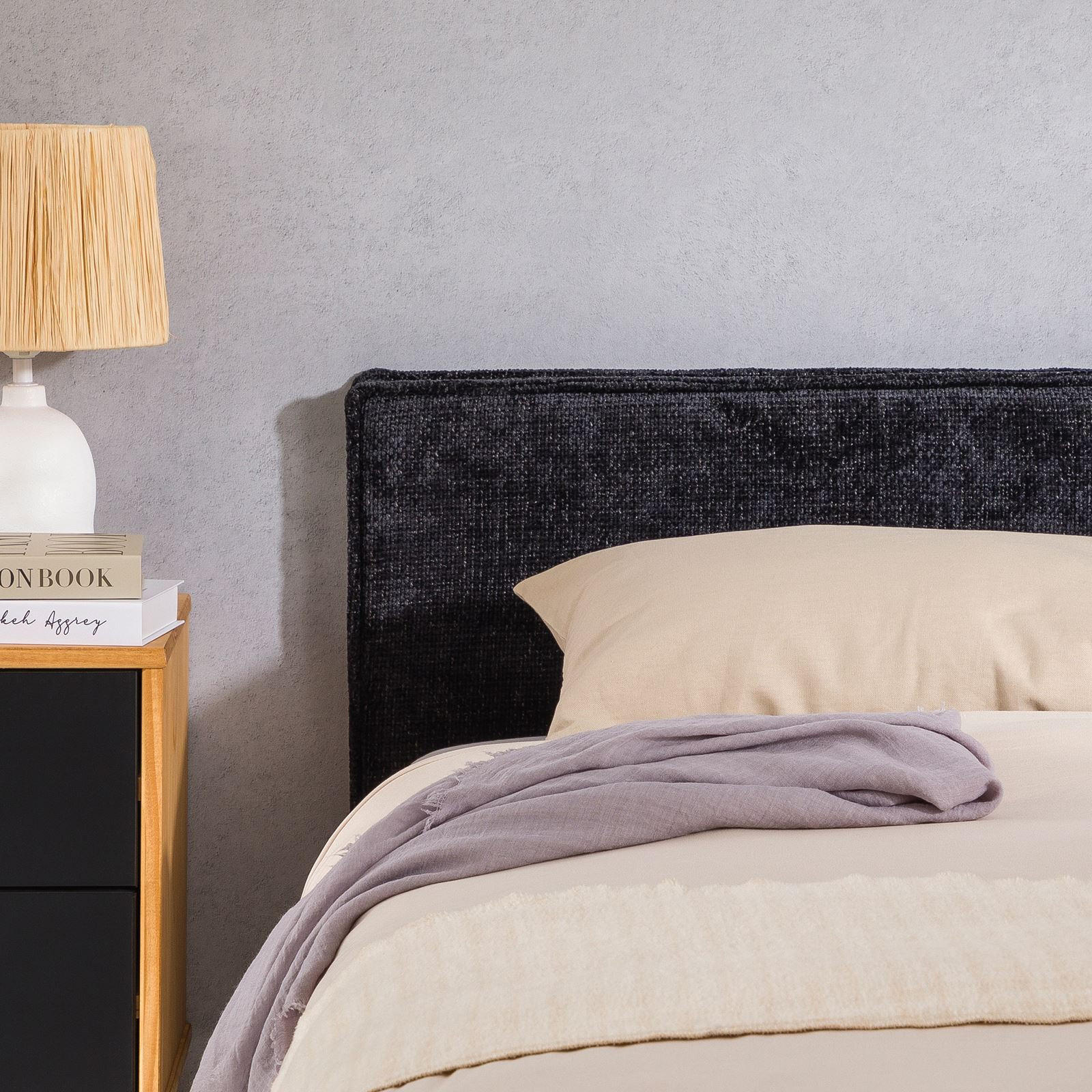 KOPFTEIL YOLAN 90X190 CM - Schwarz, Textil (91/69/6cm) - IDIMEX